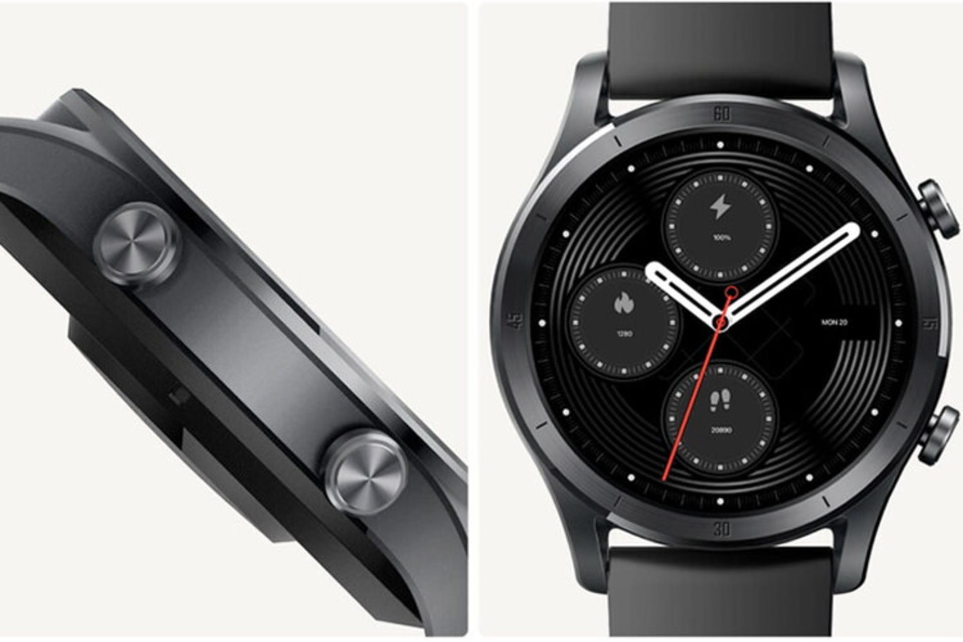 ساعت ریلمی Realme Watch R100 از نمای جلو و نیم رخ