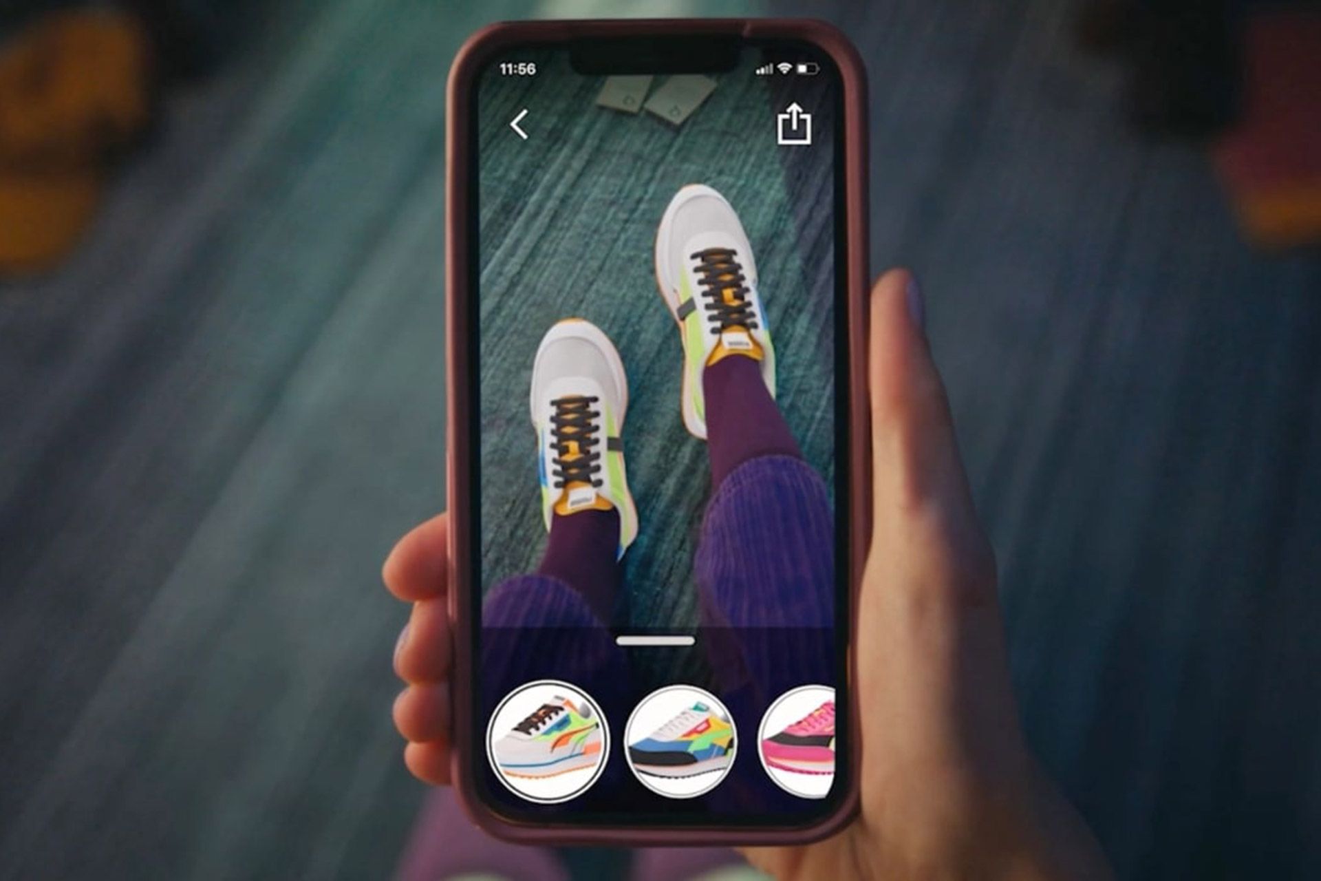 نمونه رنگ های مختلف در Virtual Try-On For Shoes آمازون برای خرید کفش