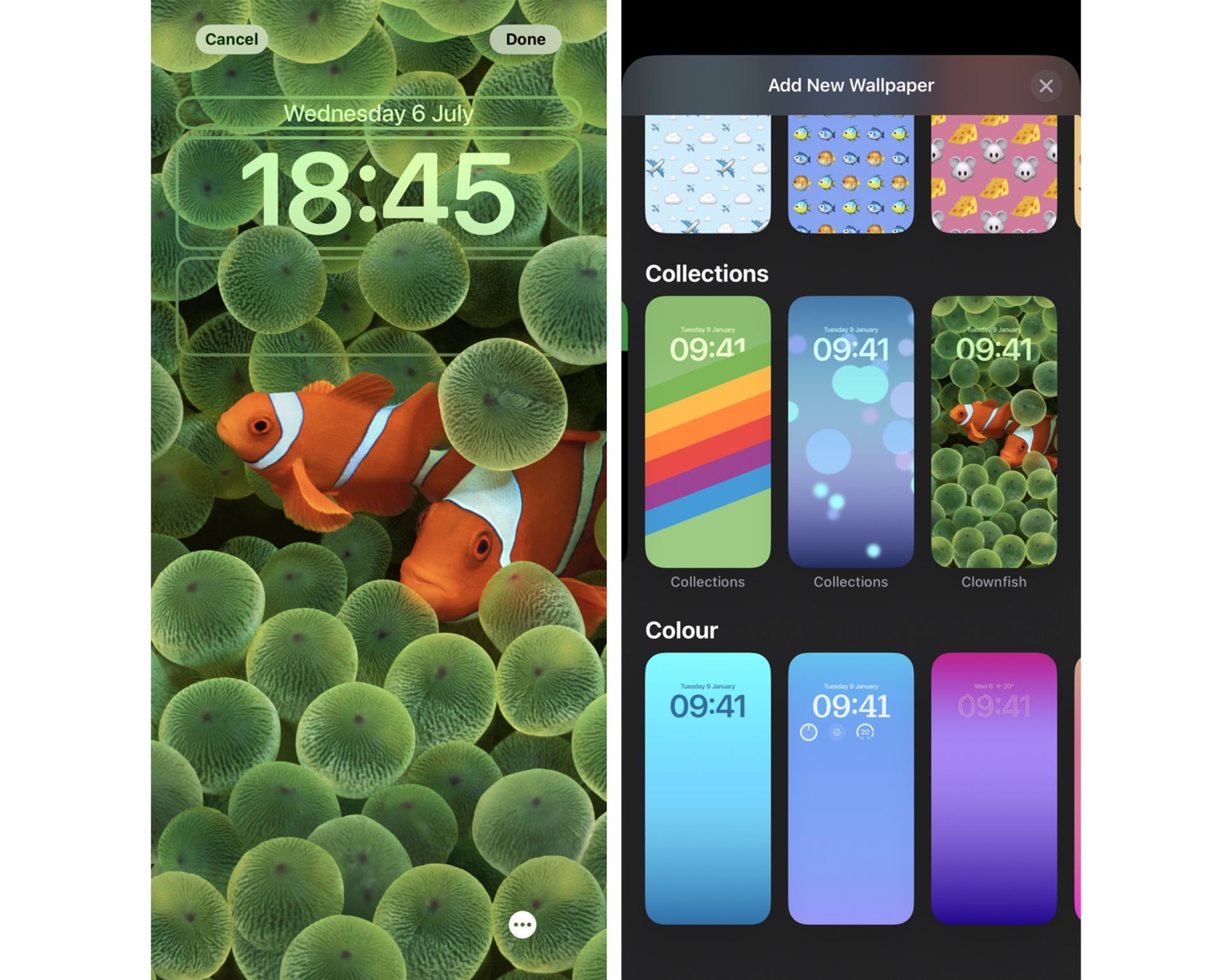 والپیپر دلقک ماهی آیفون در بتای iOS 16