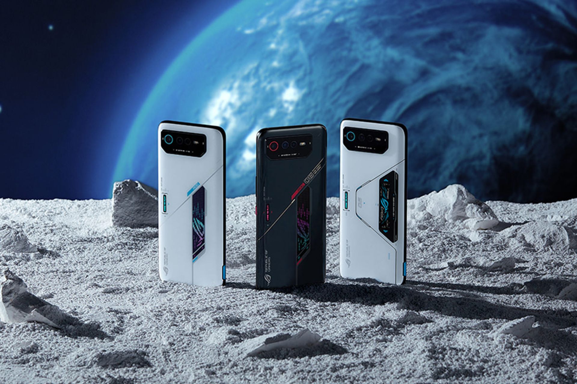 گوشی ایسوس راگ فون ۶ پرو / Asus ROG Phone 6 Pro در ماه طرح گرافیکی