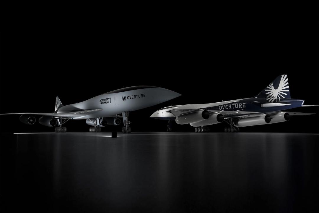 رندر هواپیمای Boom Supersonic Overture از نمای جلو و پشت