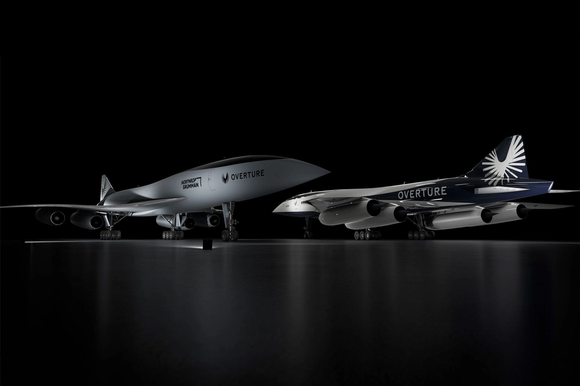 رندر هواپیمای Boom Supersonic Overture از نمای جلو و پشت