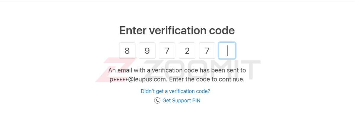 ورود کد تایید اپل آیدی 
