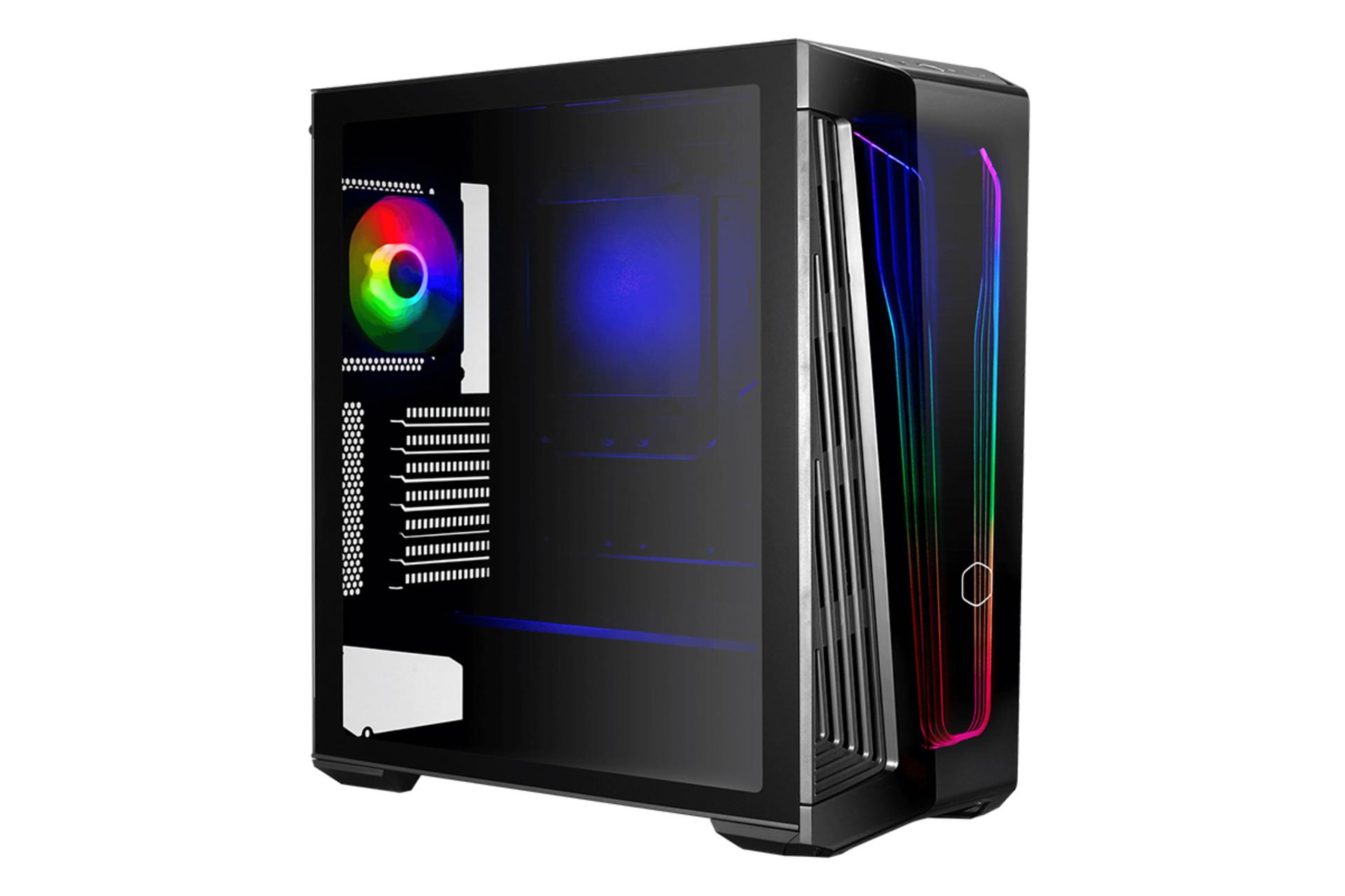 نمای نیم رخ جلو و سمت چپ کیس کامپیوتر کولر مستر MASTERBOX 540