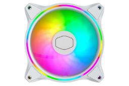نمای روبرو فن کیس کولر مستر MASTERFAN MF140 HALO WHITE EDITION