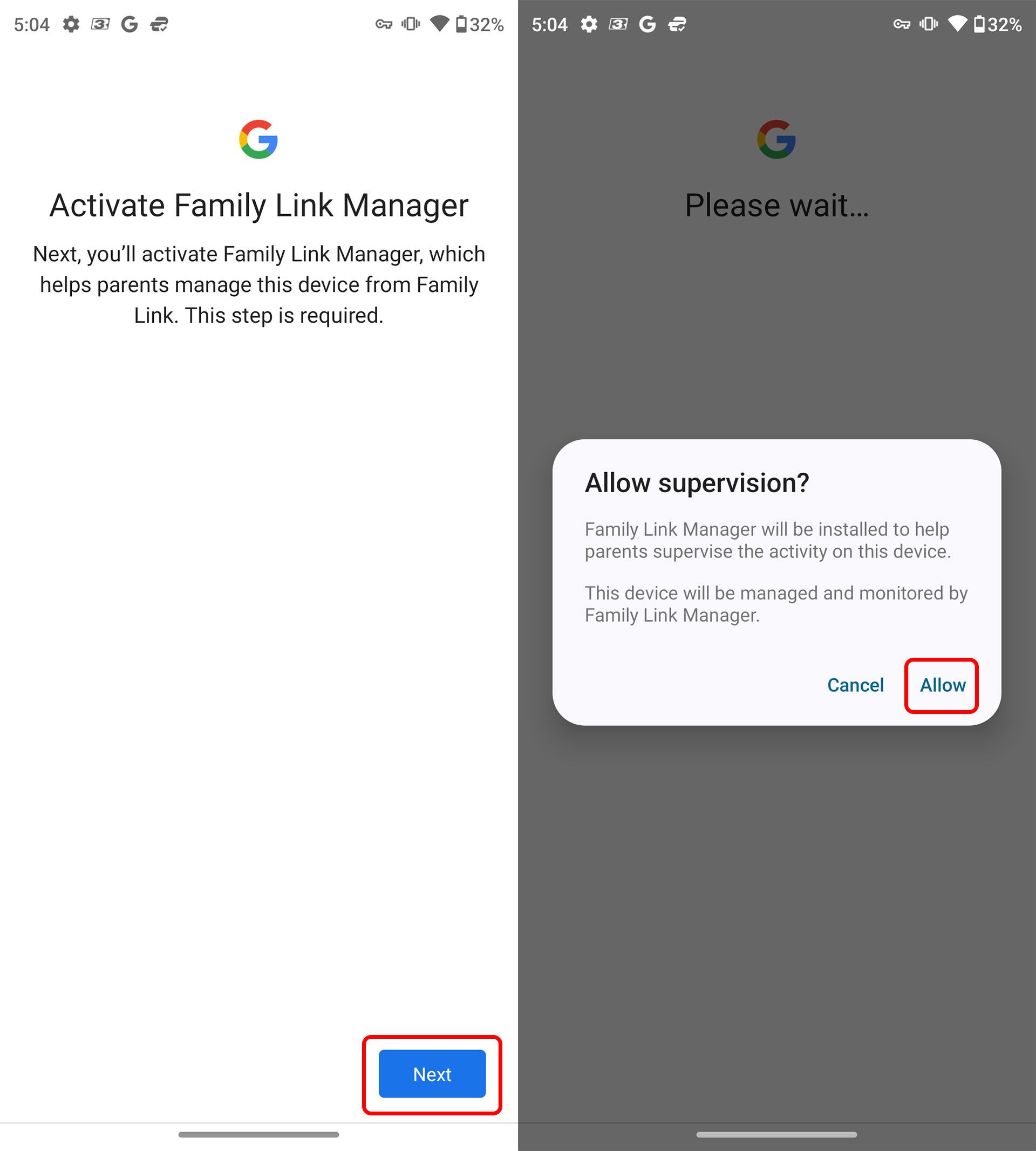 اجازه دادن به کنترل دستگاه توسط Google Family link