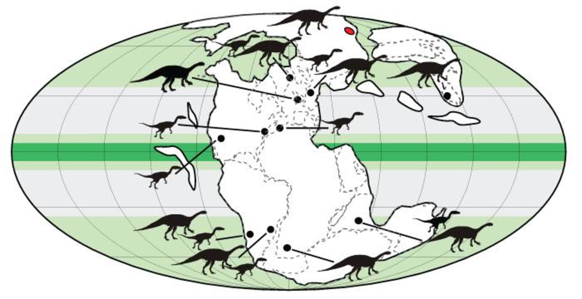 مکان فسیل دایناسورها / Locations of dinosaur fossils