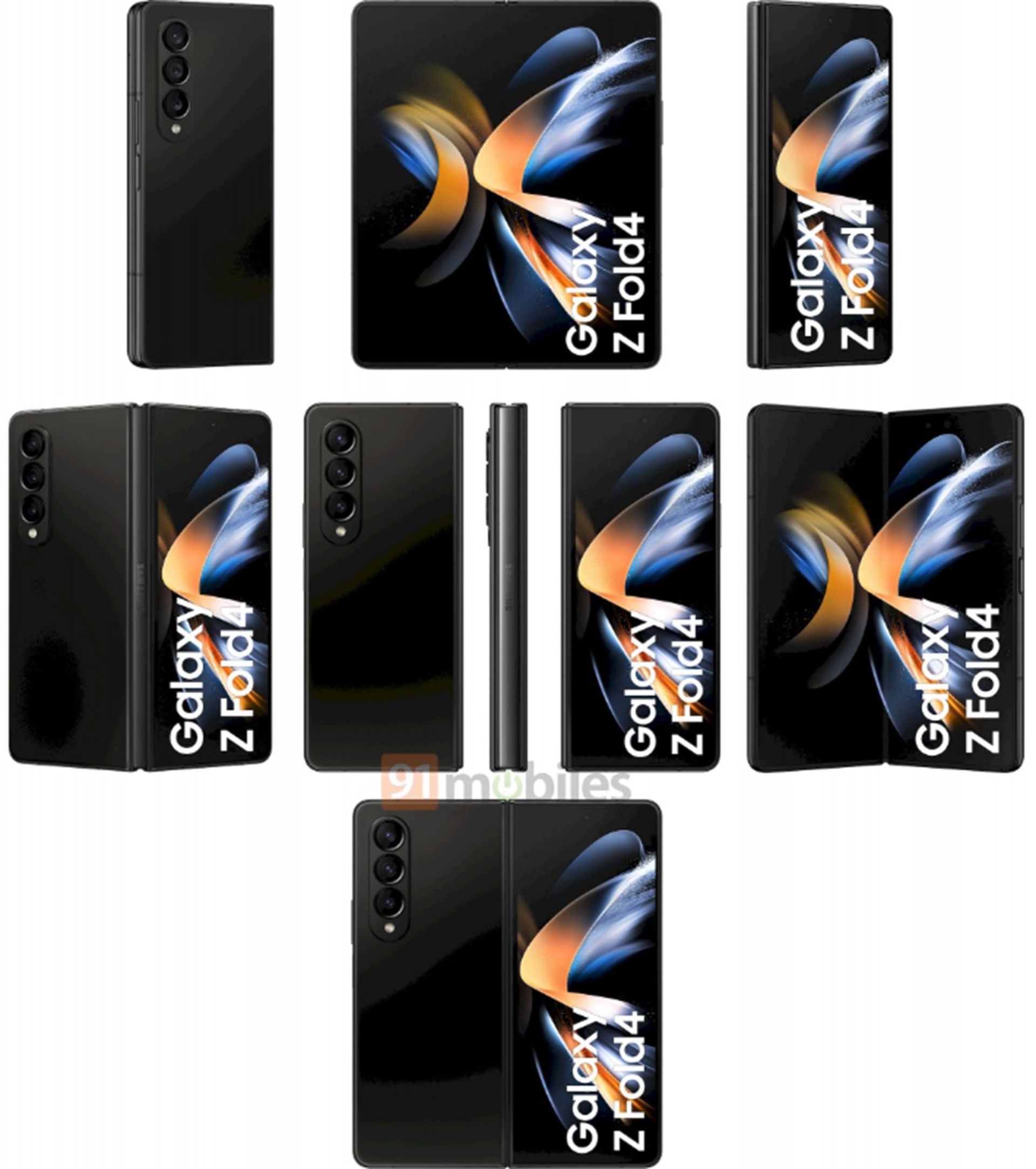رندر فاش شده سامسونگ گلکسی زد فولد ۴ به رنگ مشکی