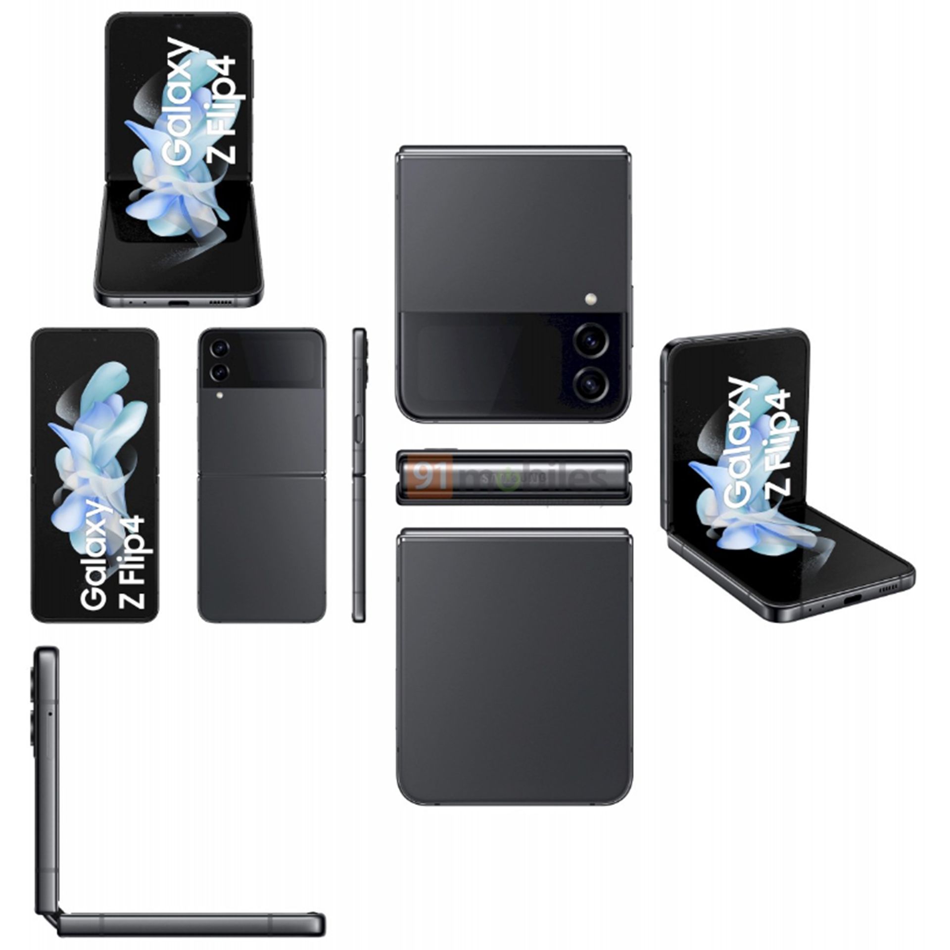 رندر فاش شده سامسونگ گلکسی زد فلیپ ۴ به رنگ مشکی