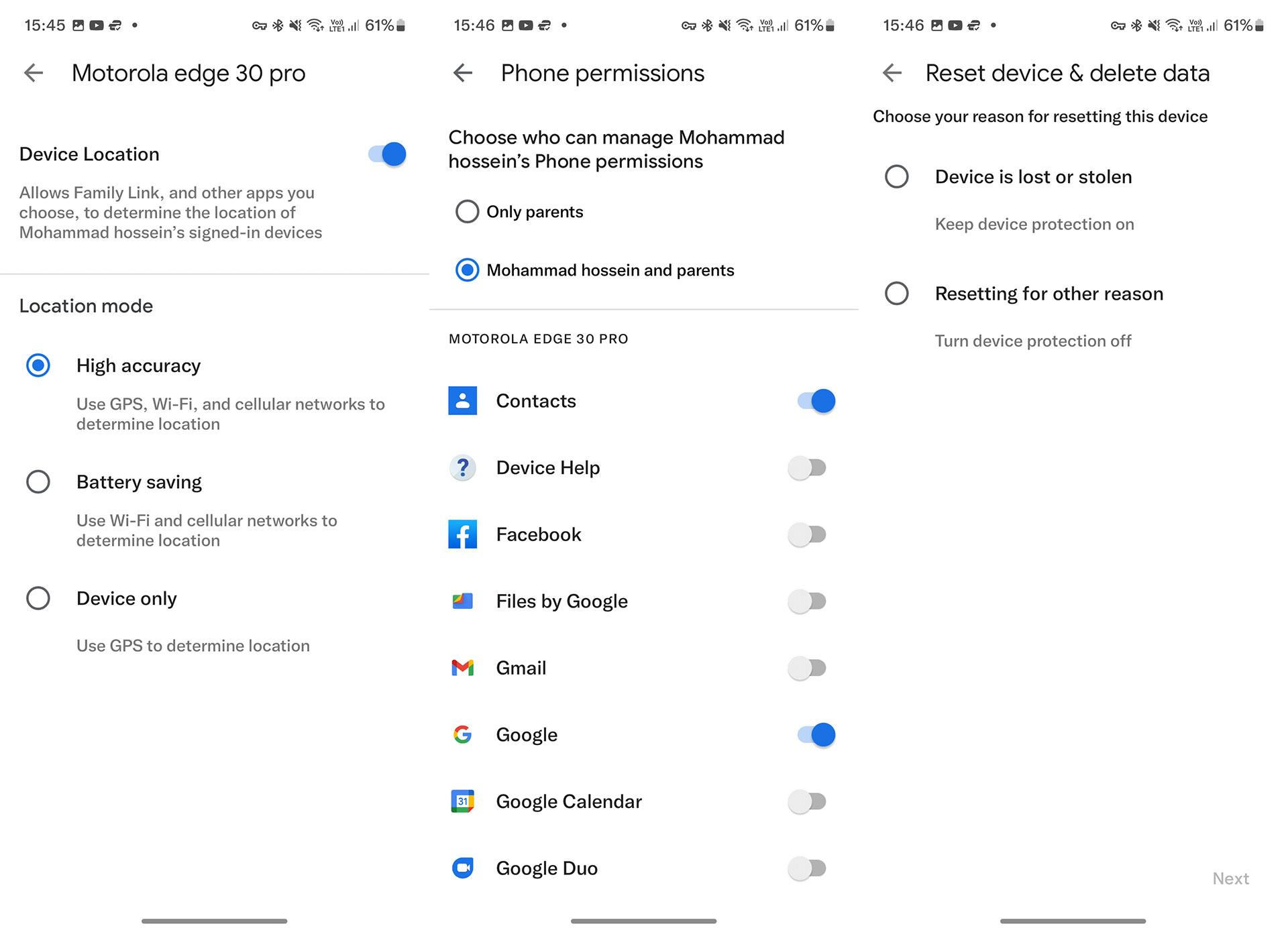 مدیریت گوشی از راه دور با Google Family Link