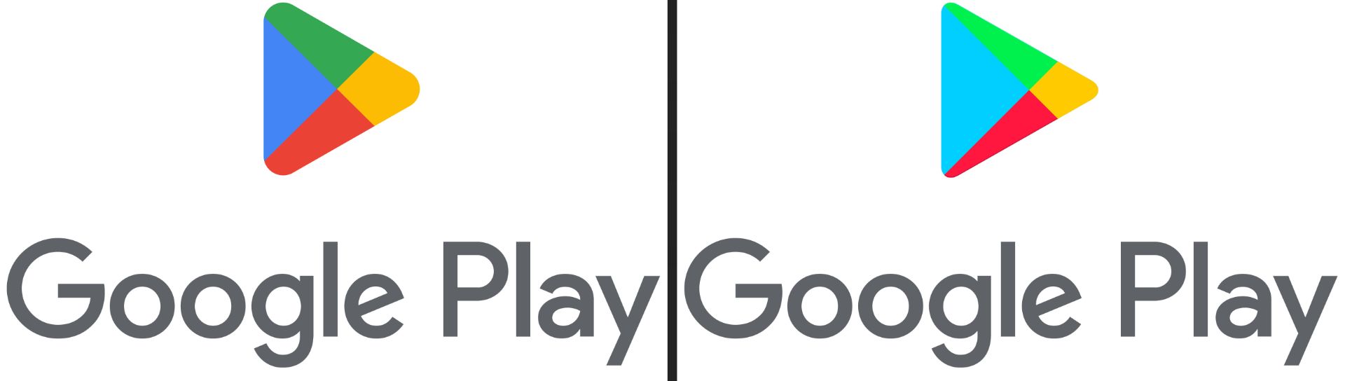 مقایسه لوگو قدیمی گوگل پلی با لوگو جدید Google Play در سال ۲۰۲۲