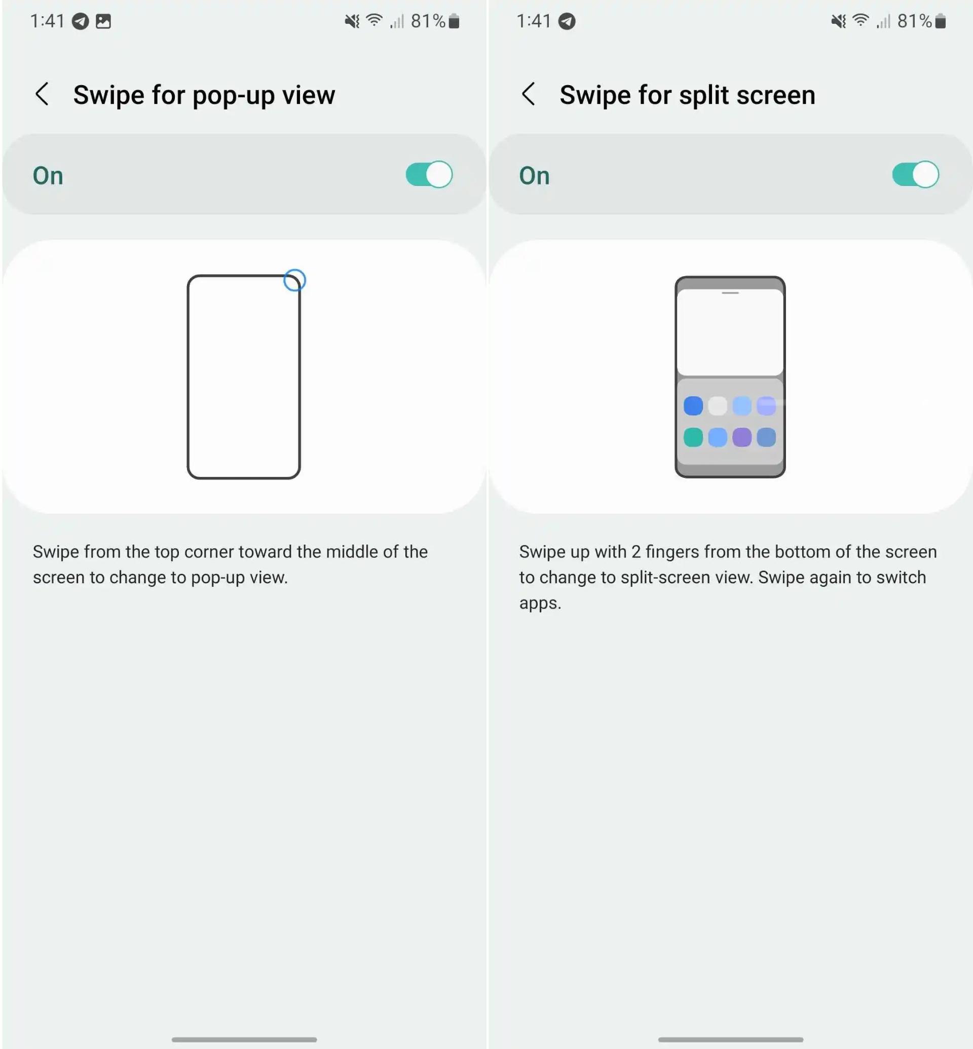 ژست های چندوظیفه‌ای One UI 5