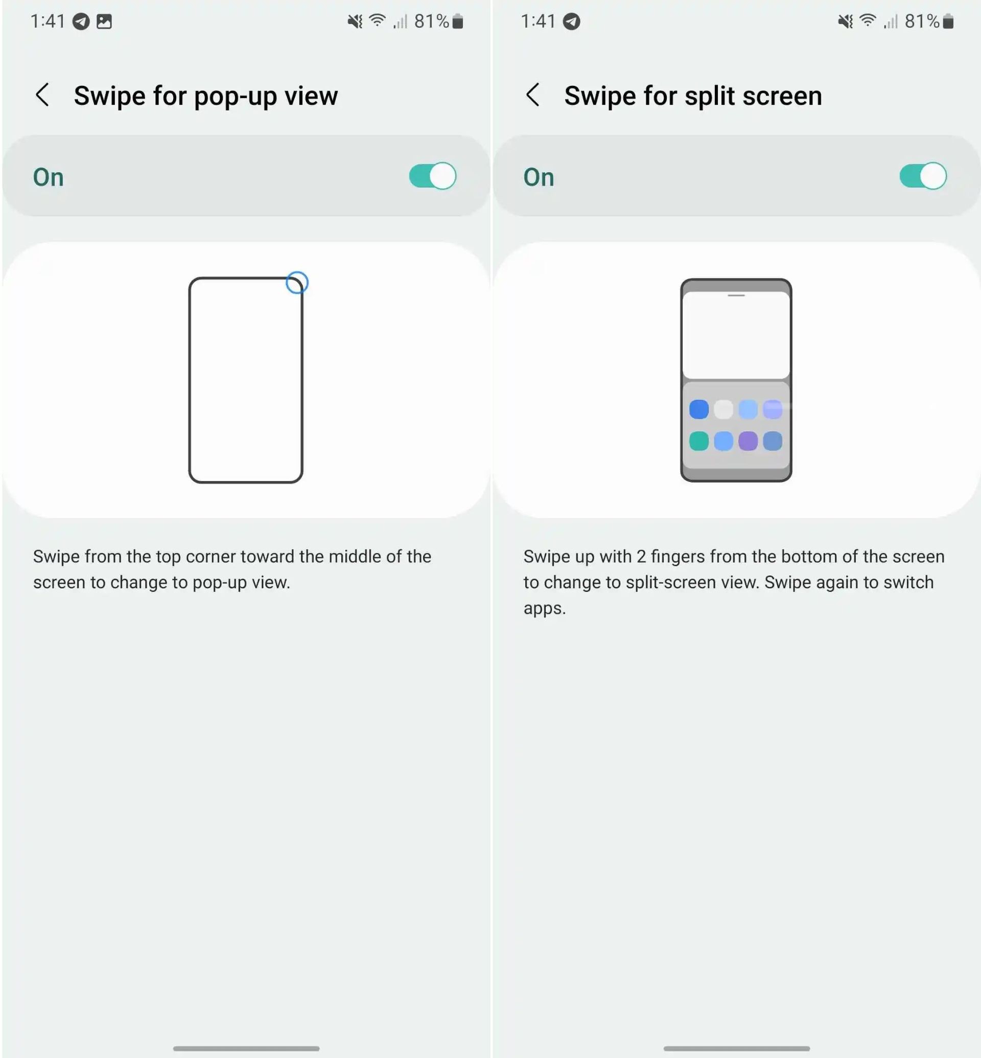 ژست های چندوظیفه‌ای One UI 5