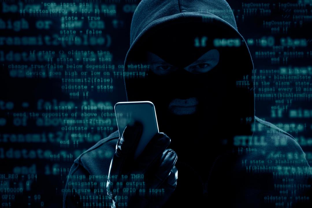 هکر موبایل با هودی و اعداد طرح گرافیکی امنیت بدافزار کلاه برداری