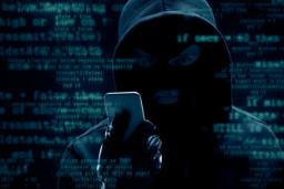 هکر موبایل با هودی و اعداد طرح گرافیکی امنیت بدافزار کلاه برداری