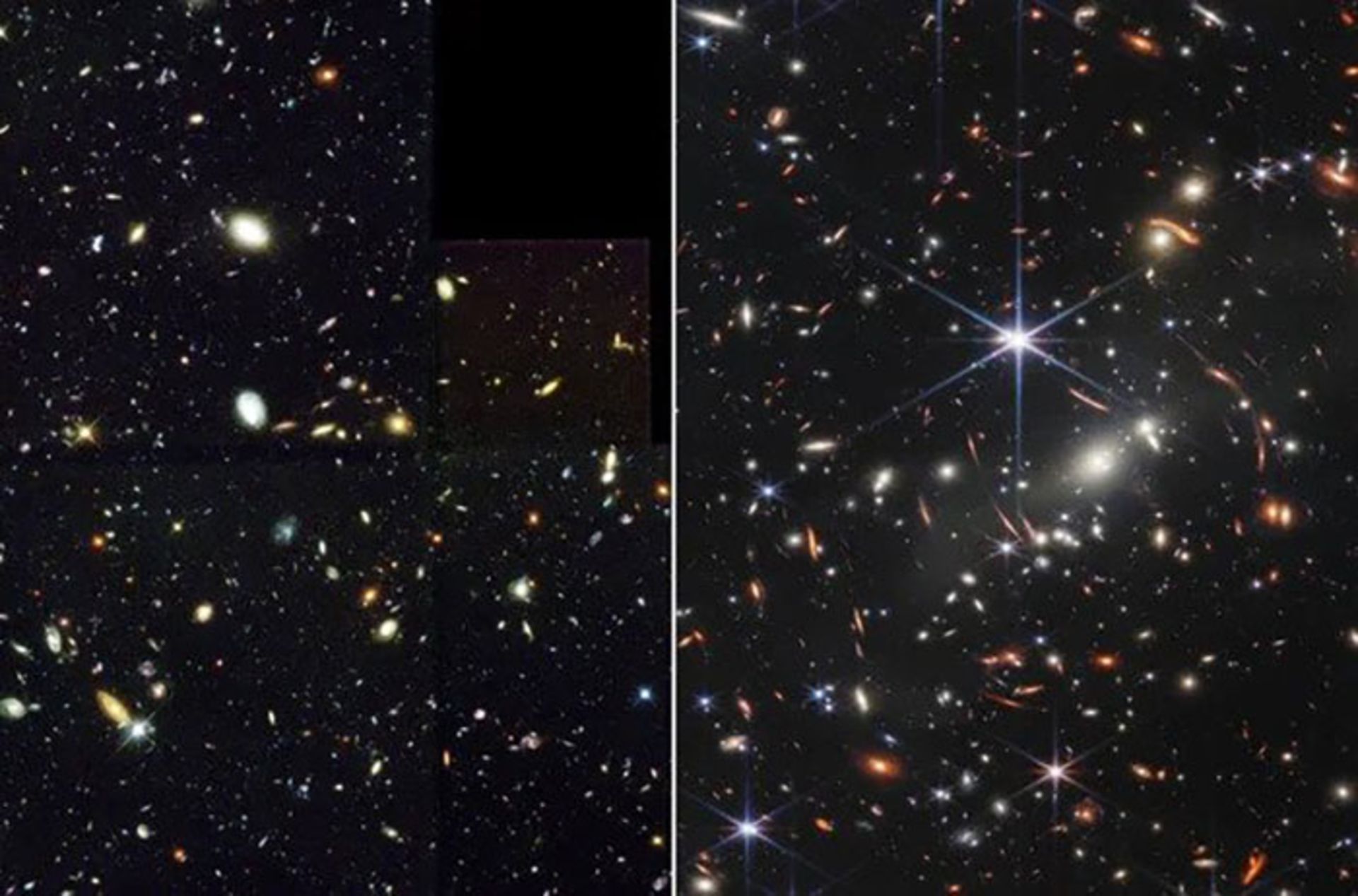 Hubble and James Webb Deep Wallpaper Comparison