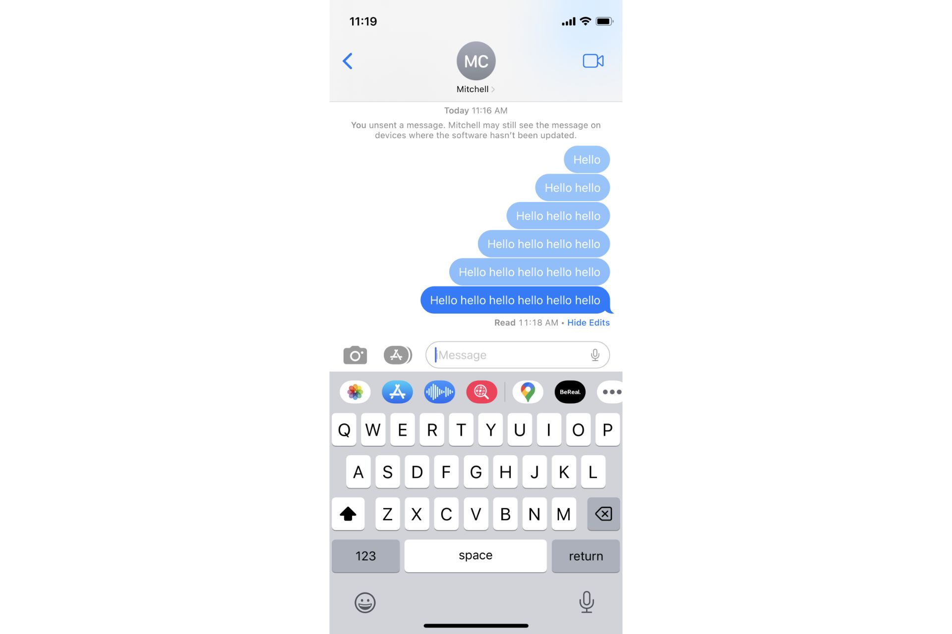تاریخچه ویرایش پیام iMessage در بتای توسعه دهنده iOS 16