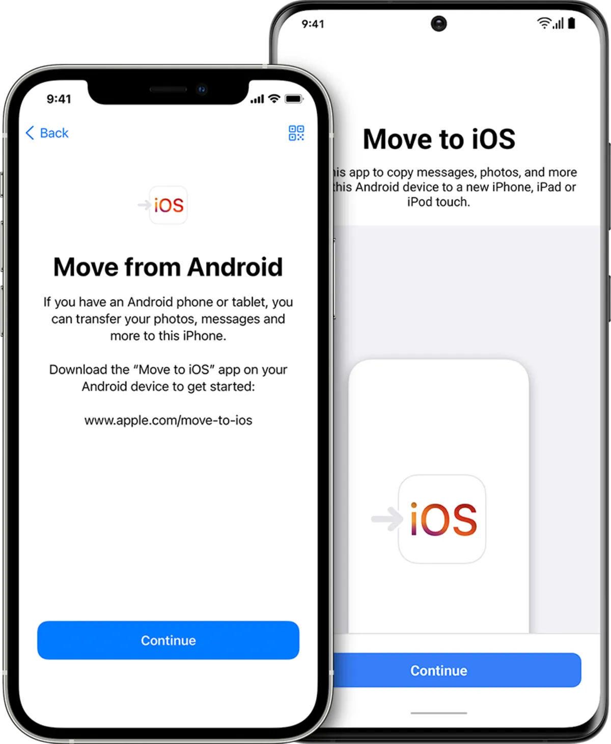 انتقال پیامک به آیفون با  اپ Move to iOS
