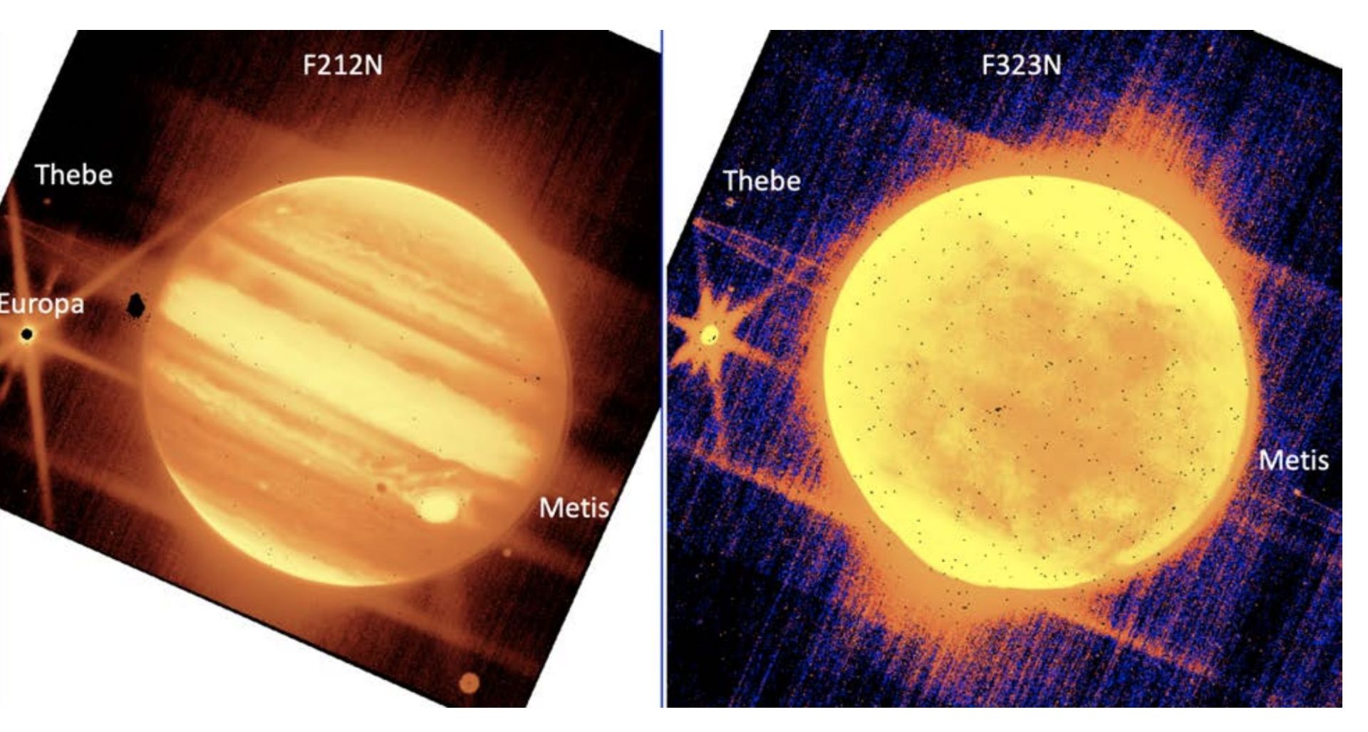 سیاره مشتری و برخی قمرهای آن از نگاه دوربین نیرکم تلسکوپ جیمز وب