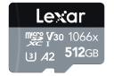 کارت حافظه لکسار microSDXC با ظرفیت 512 گیگابایت مدل Professional SILVER V30 A2