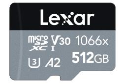 کارت حافظه لکسار microSDXC با ظرفیت 512 گیگابایت مدل Professional SILVER V30 A2