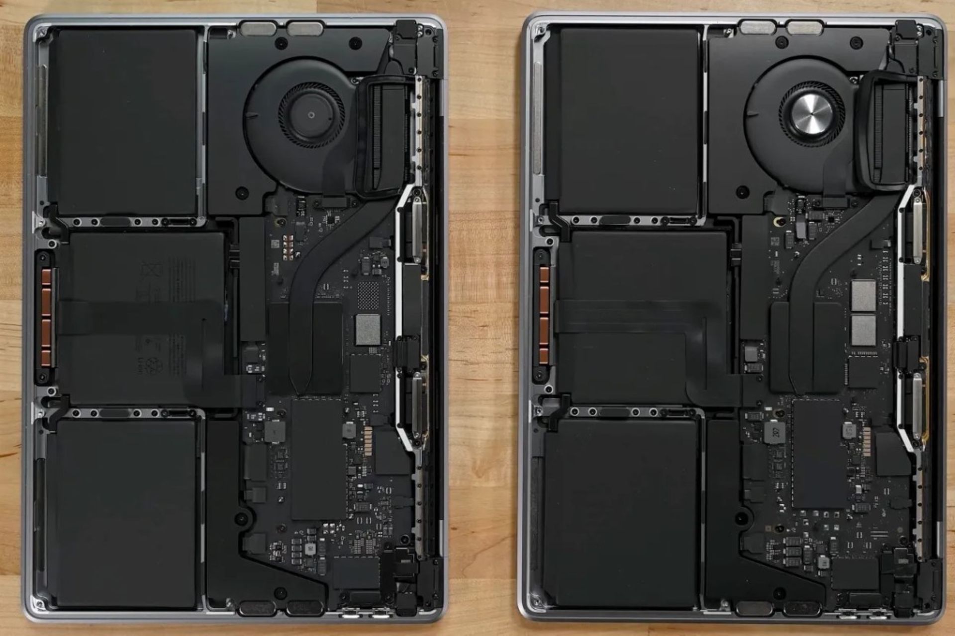 مقایسه قطعات مک بوک پرو M2 و M1