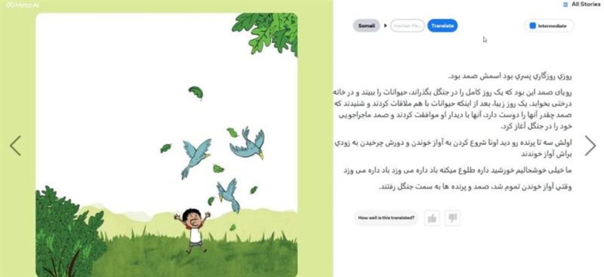 عملکرد مترجم متن متا در زبان فارسی