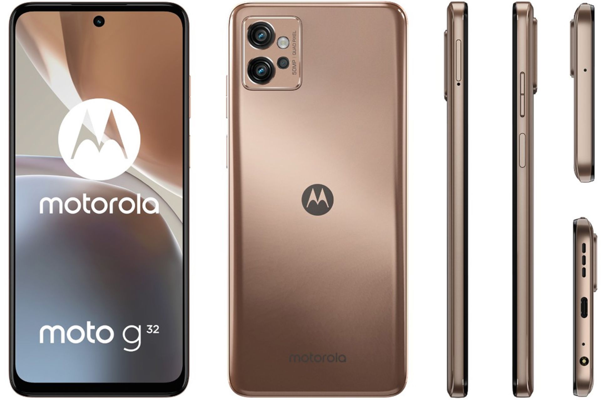 مدل طلایی رز گلد گوشی موتو G32 موتورولا از تمام زوایا