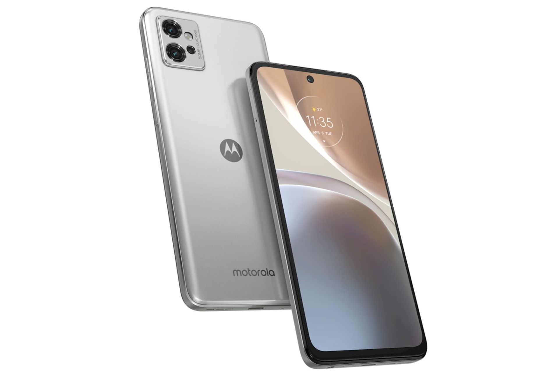 نمایشگر و پنل پشتی گوشی موتو G32 موتورولا مدل نقره‌ای