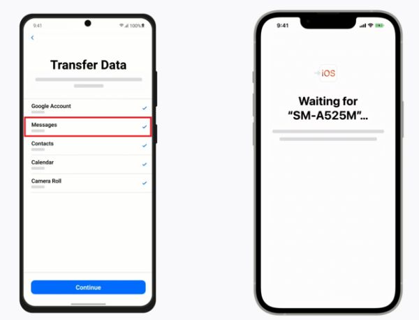 ۵- انتقال پیامک به آیفون با  اپ Move to iOS