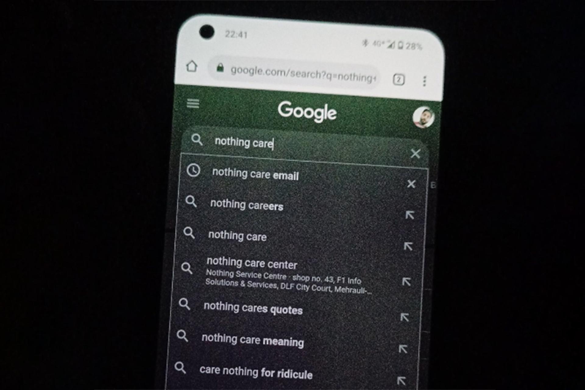 رنگ سبز نمایشگر Nothing Phone 1