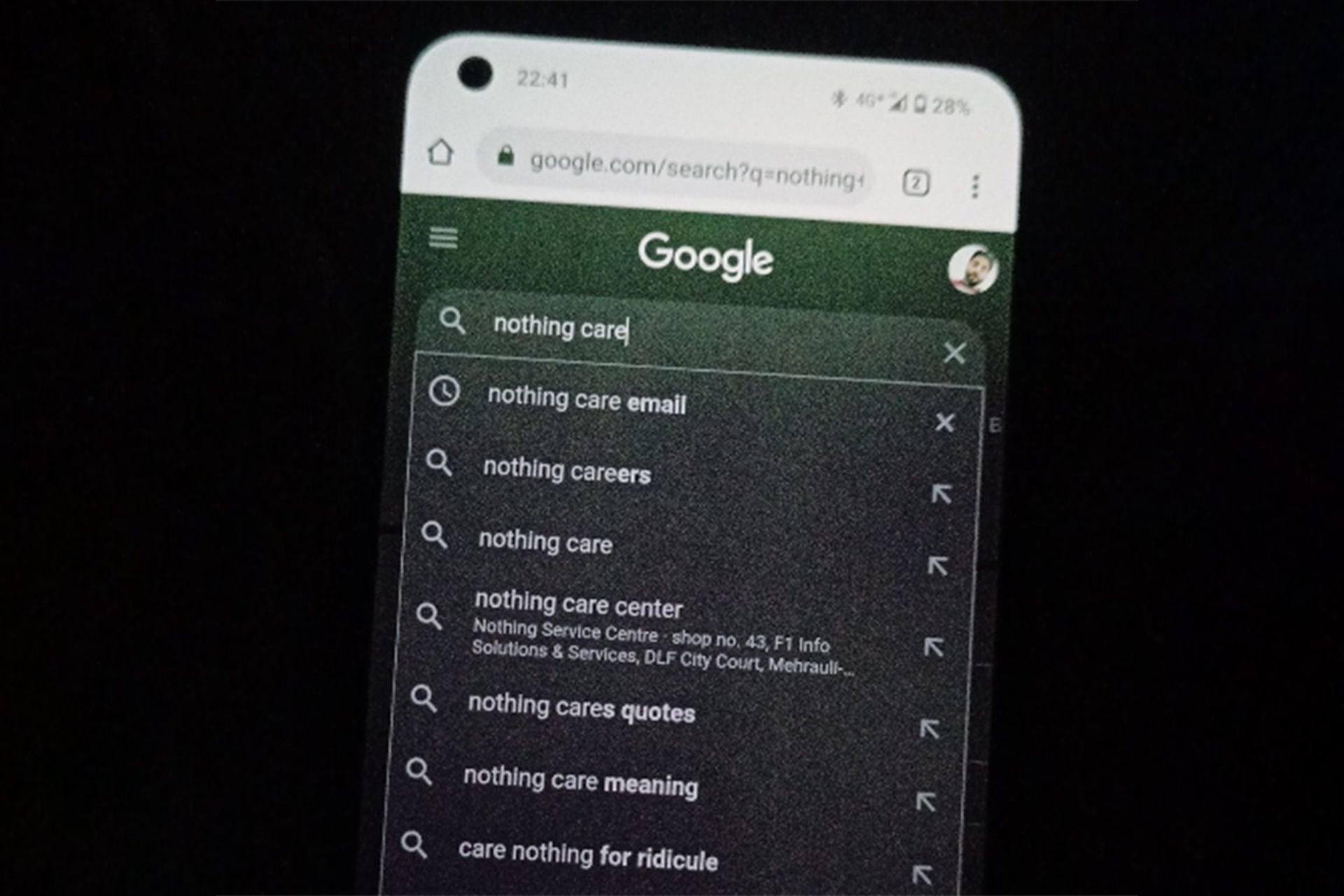 رنگ سبز نمایشگر Nothing Phone 1