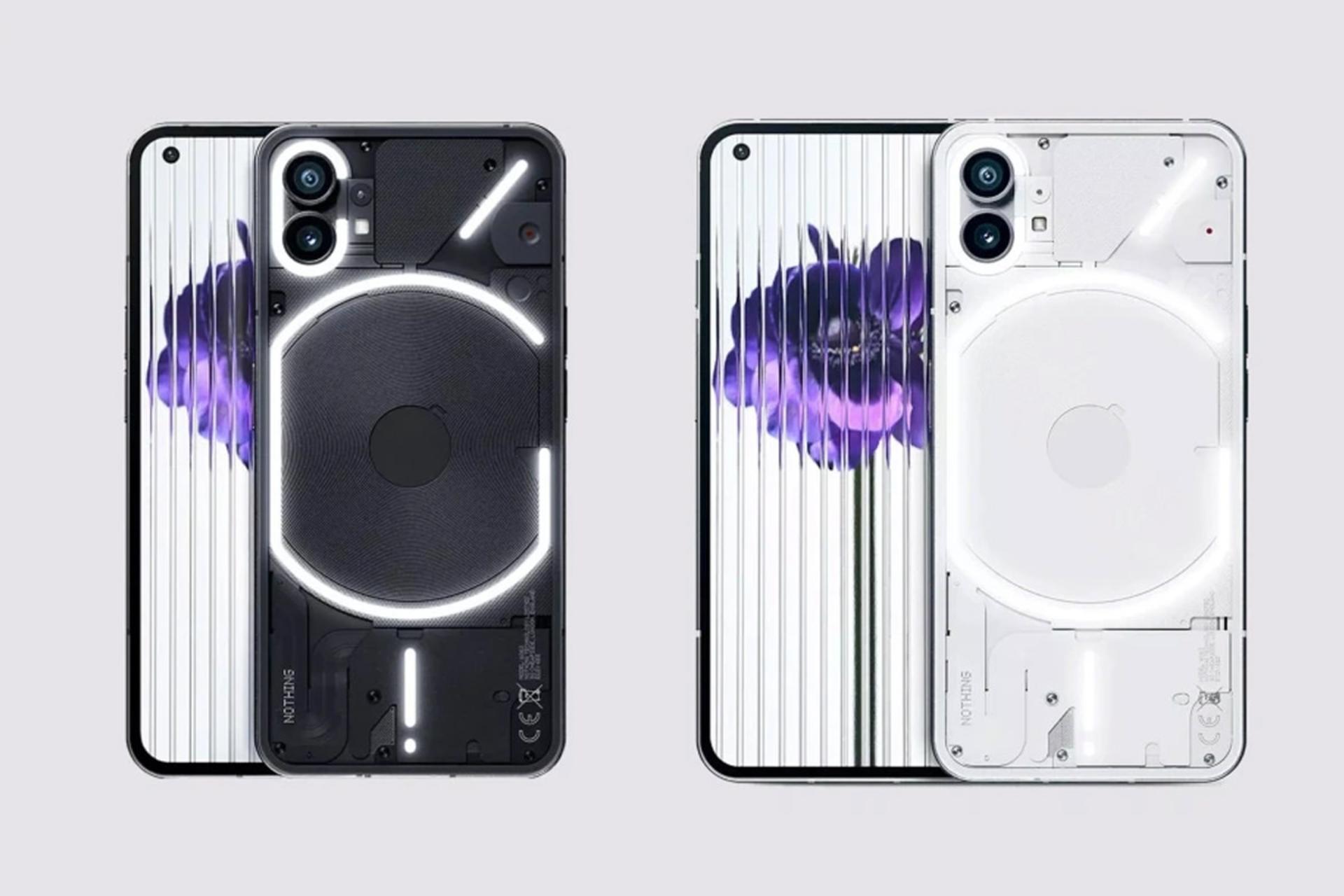 گوشی ناتینگ فون وان / Nothing Phone 1 مدل مشکی و سفید از نمای پشت