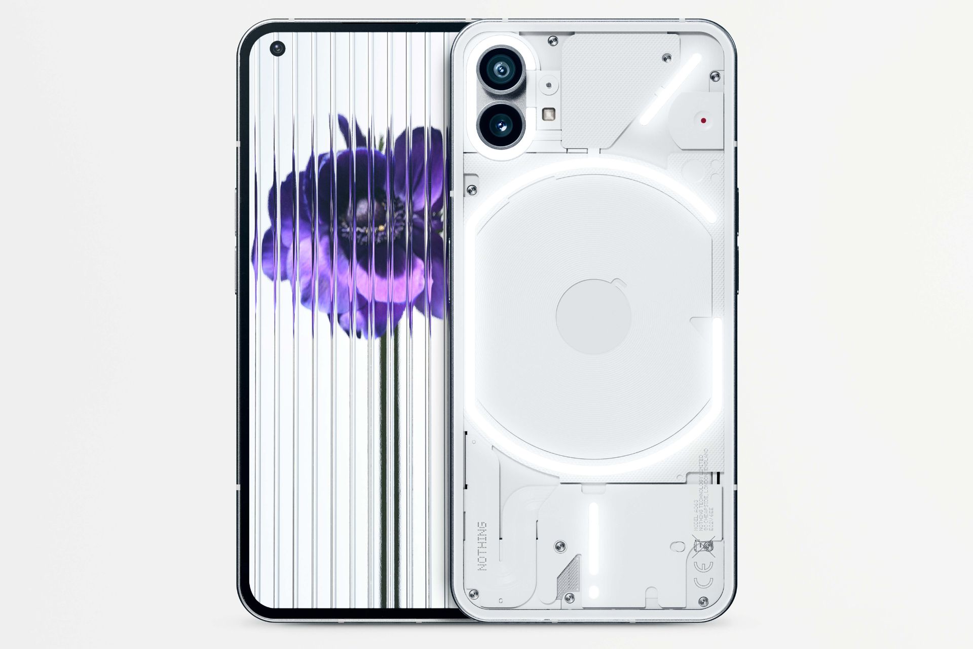 نمایشگر و پنل پشتی گوشی Nothing Phone 1 ناتینگ فون وان ناثینگ سفید
