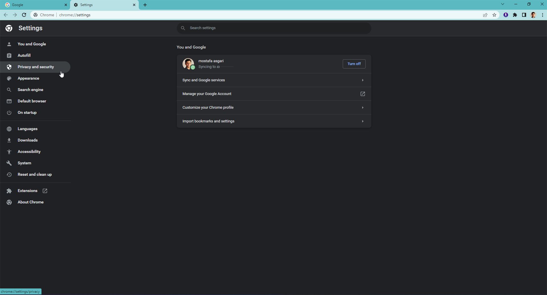 اسکرین شات مراحل غیرفعال‌سازی SafeSearch اجباری در گوگل کروم گام پنحم