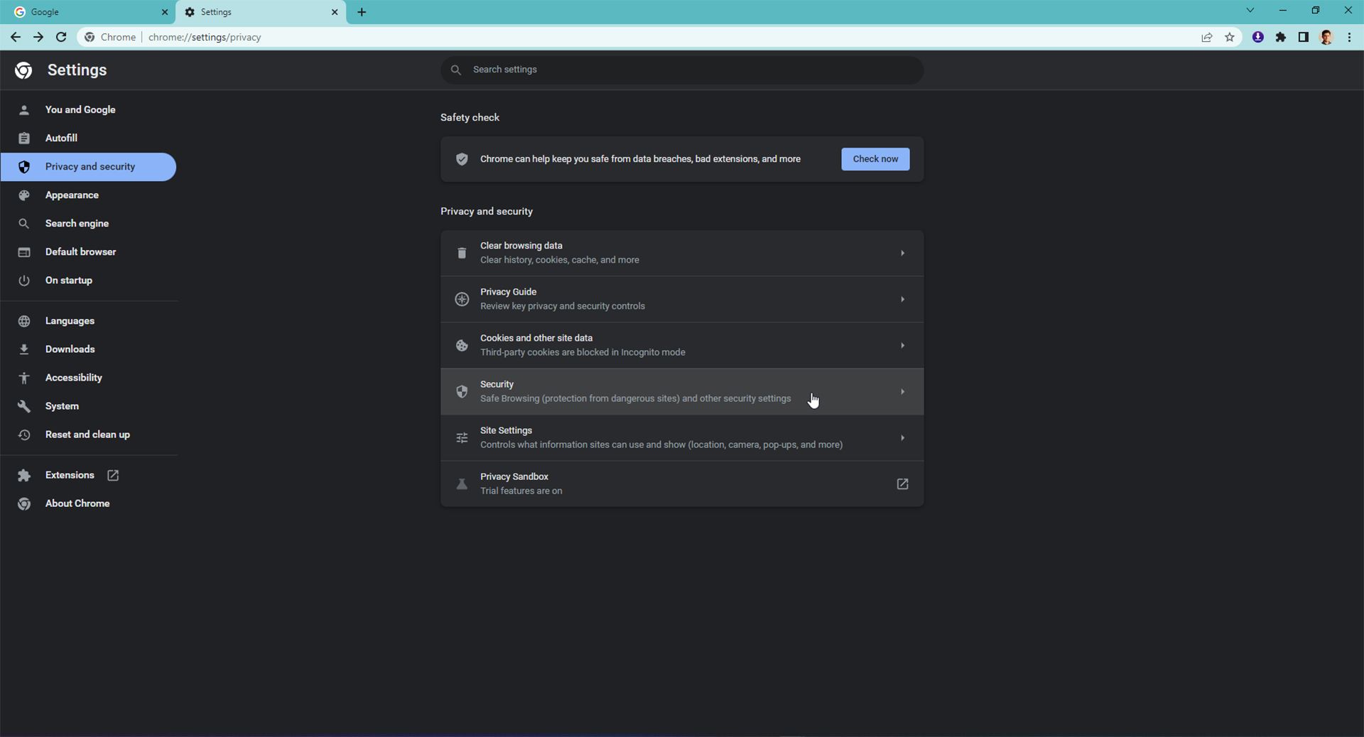 اسکرین شات مراحل غیرفعال‌سازی SafeSearch اجباری در گوگل کروم گام چهارم