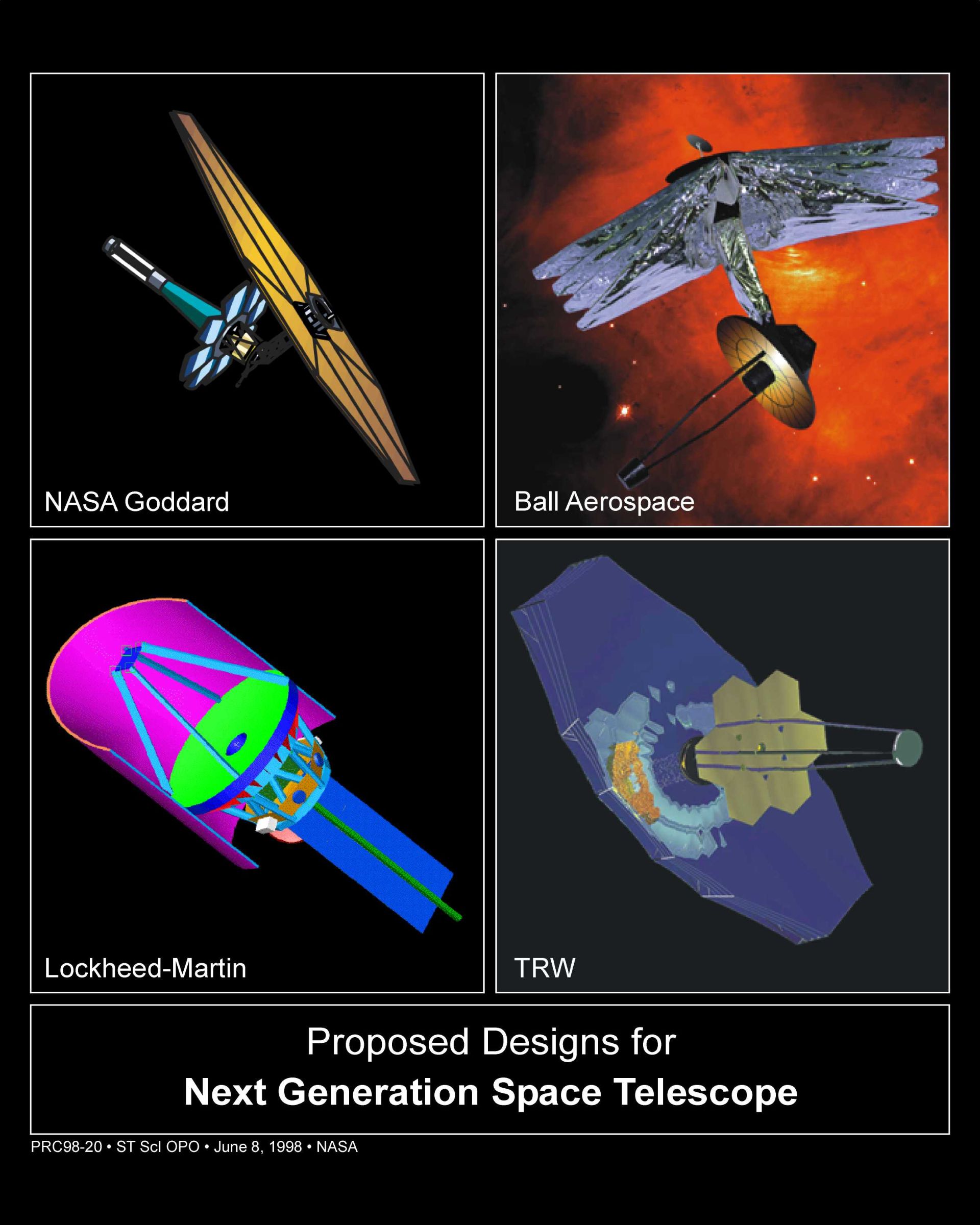طرح‌های پیشنهادی اولیه برای تلسکوپ فضایی جیمز وب