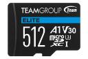 نمای روبرو کارت حافظه تیم گروپ microSDXC ظرفیت 512 گیگابایت مدل Elite V30 A1 کلاس 10
