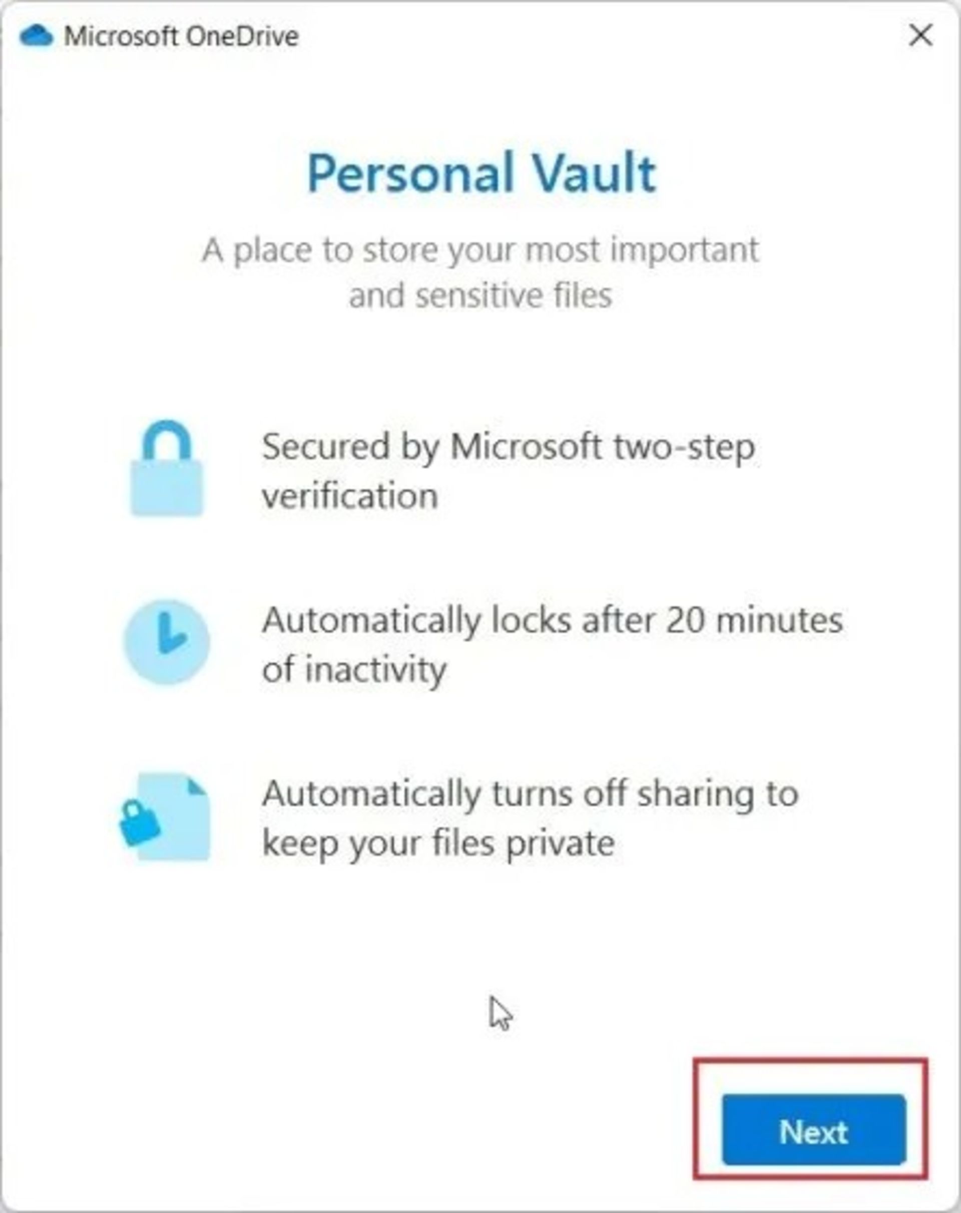 ۲-رمزگذاری فایل‌ها و پوشه‌ها ویندوز 11 با استفاده از OneDrive