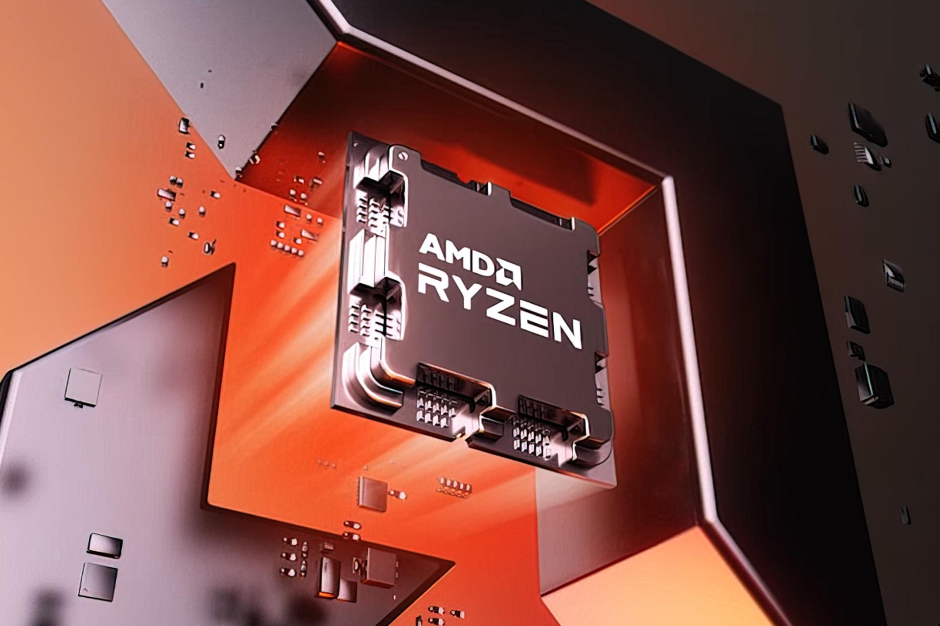 طرح پردازنده تراشه رایزن ۷۰۰۰ ذن ۴ ای ام دی AMD Ryzen 7000 از نمای جلو