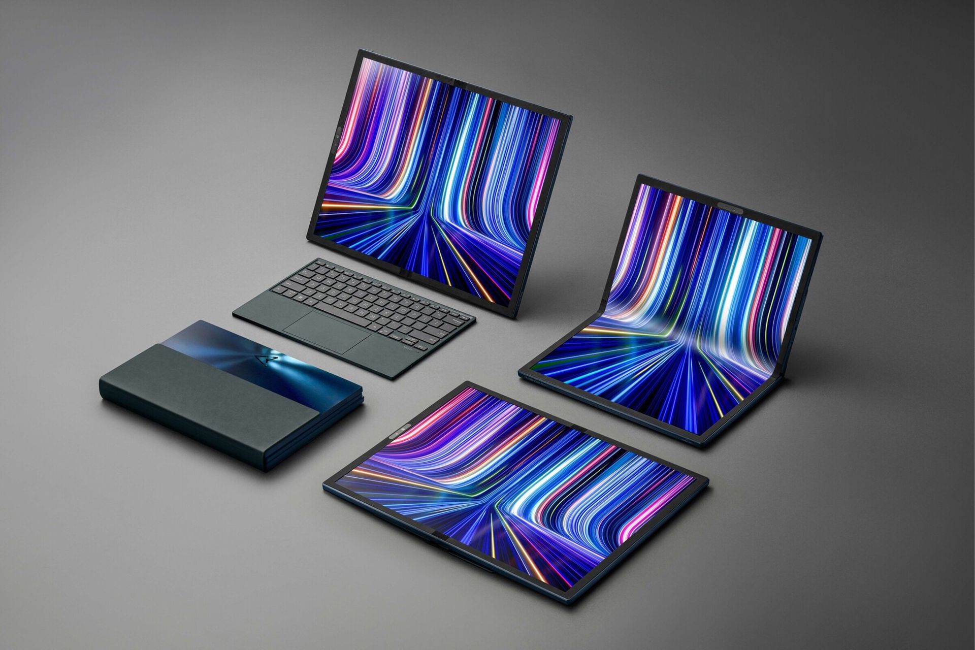 لپ تاپ تاشدنی ایسوس Asus Zenbook 17 Fold OLED در تمام حالت ها رندر