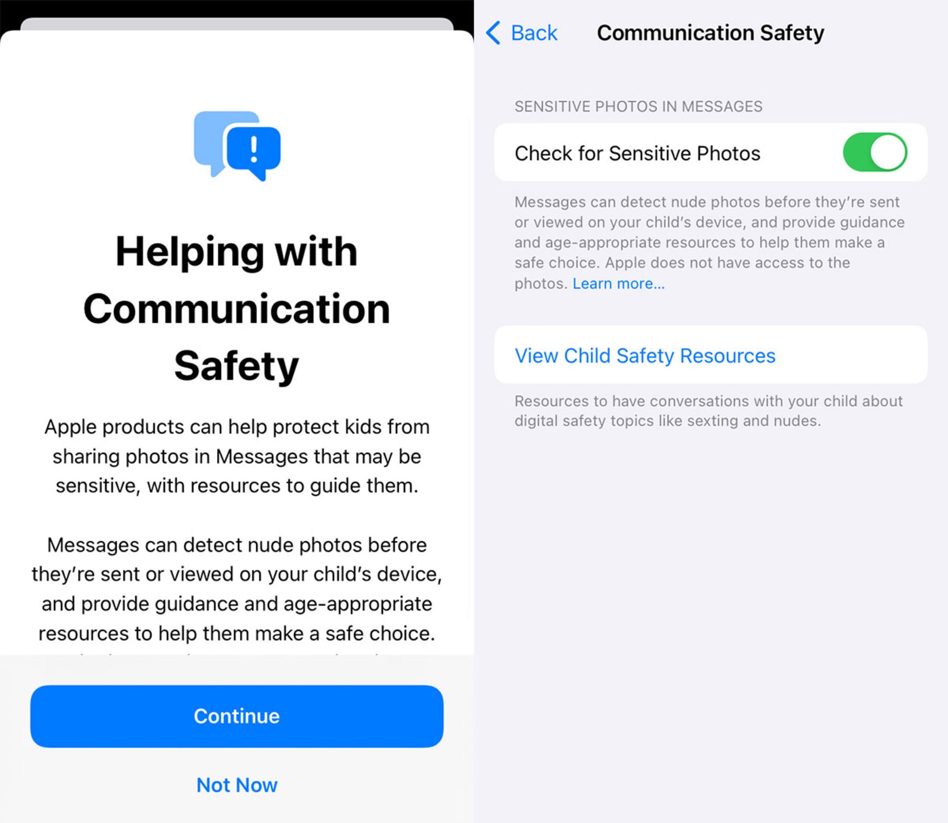قابلیت Communication Safety در آیفون