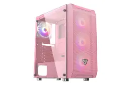 نمای نیم رخ جلوی رنگ صورتی کیس کامپیوتر فنتک AERO CG80