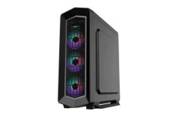نمای نیم رخ جلو و سمت راست کیس کامپیوتر گیم مکس Asgard RGB