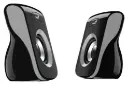 نمای جانبی اسپیکر جنیوس Genius SP-Q180 مشکی و خاکستری