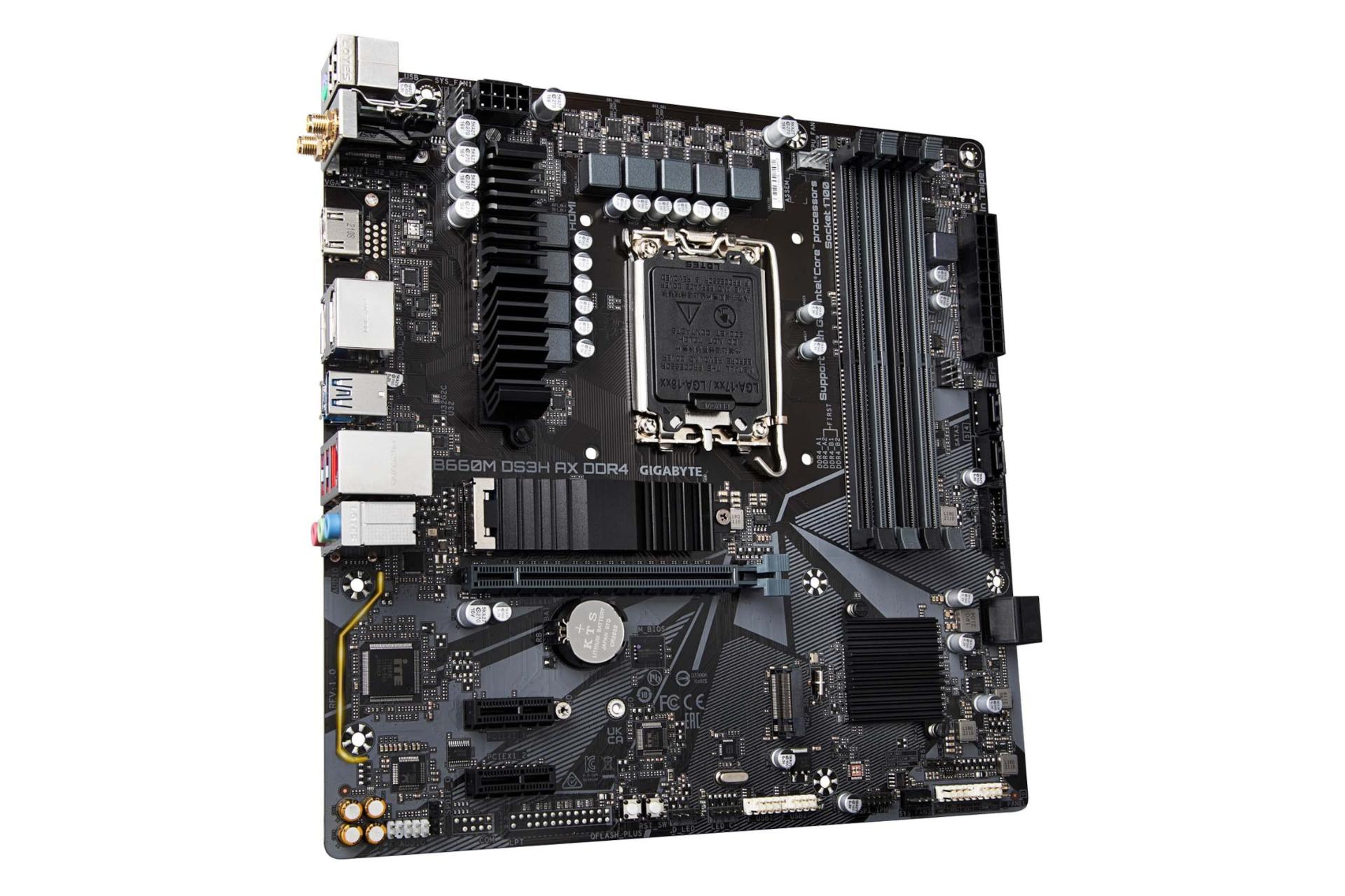نمای چپ مادربرد گیگابایت GIGABYTE B660M DS3H AX DDR4 (rev. 1.x)