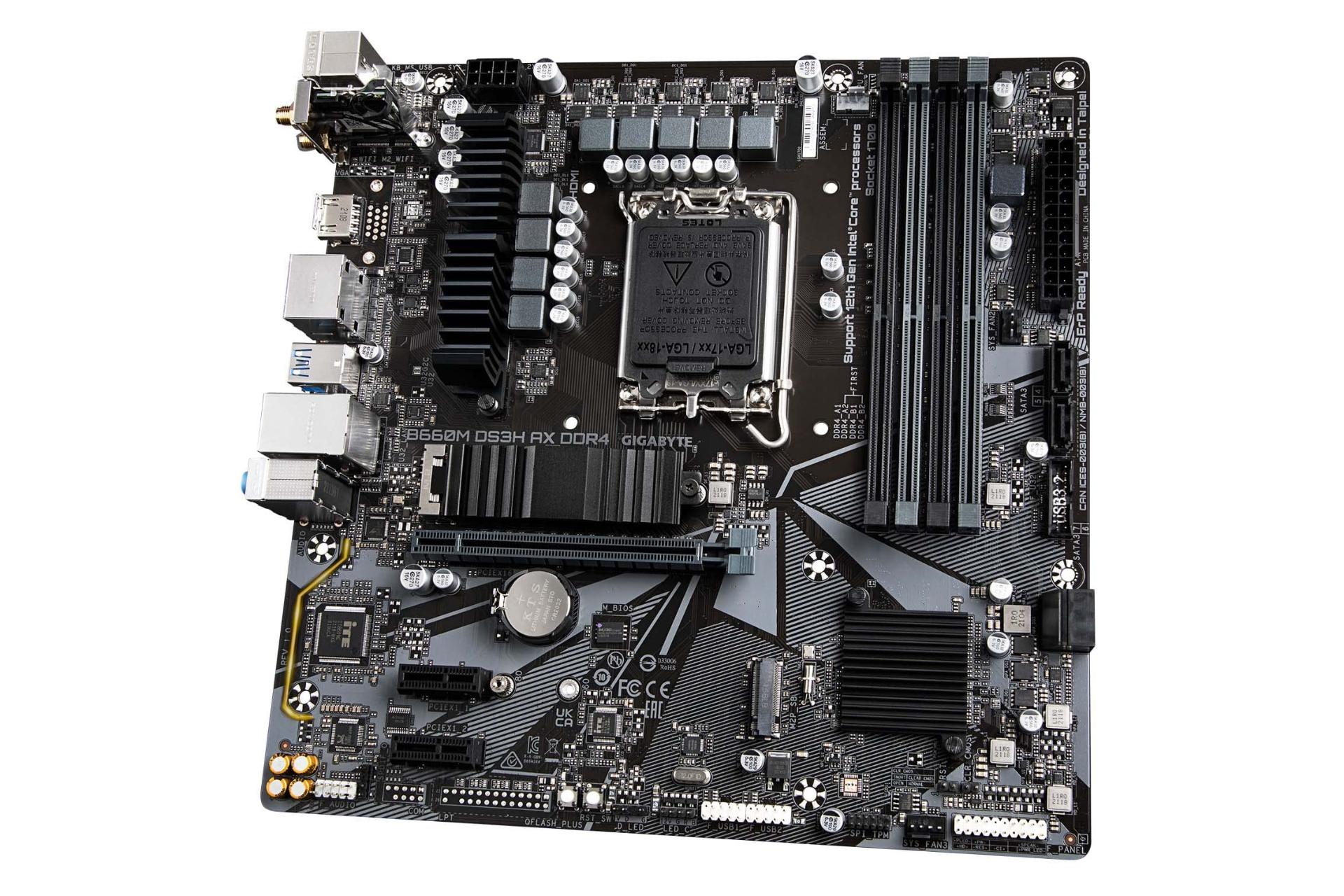 نمای راست مادربرد گیگابایت GIGABYTE B660M DS3H AX DDR4 (rev. 1.x)