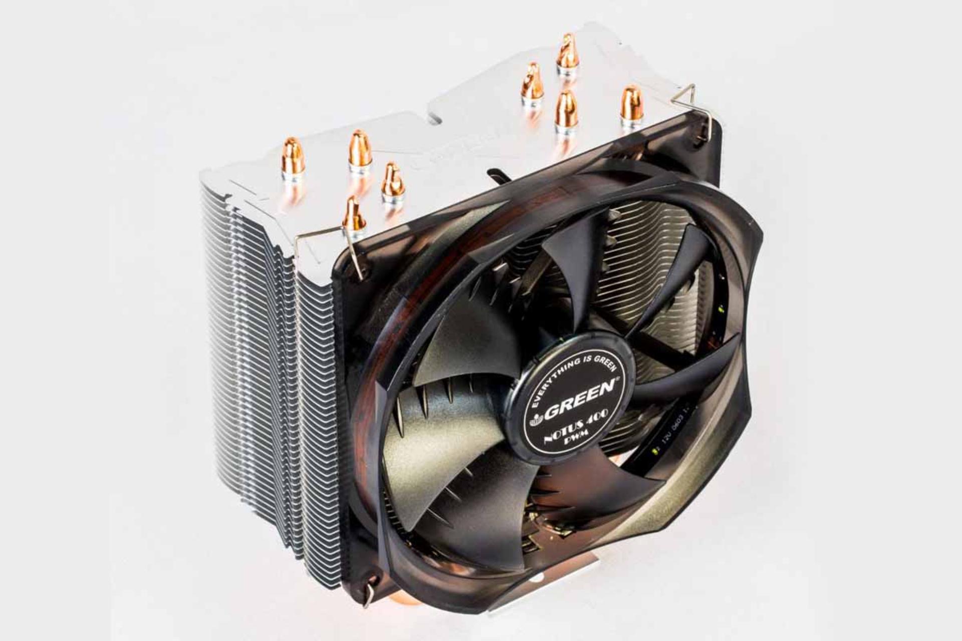 نیمرخ بالا و چپ خنک کننده پردازنده گرین NOTUS 400-PWM