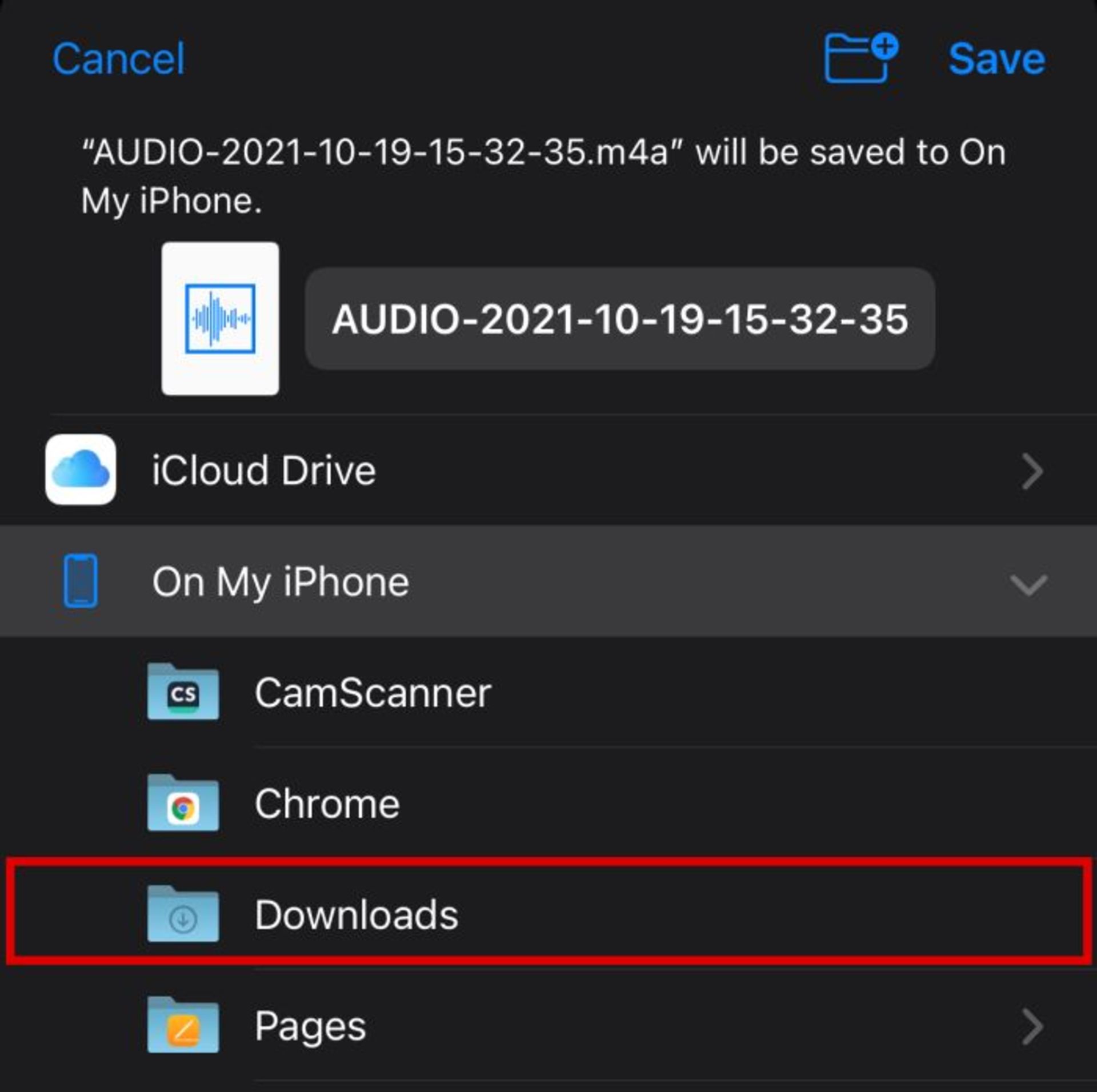 ۱- انتقال ویس و فایل‌های صوتی واتساپ با استفاده از Files