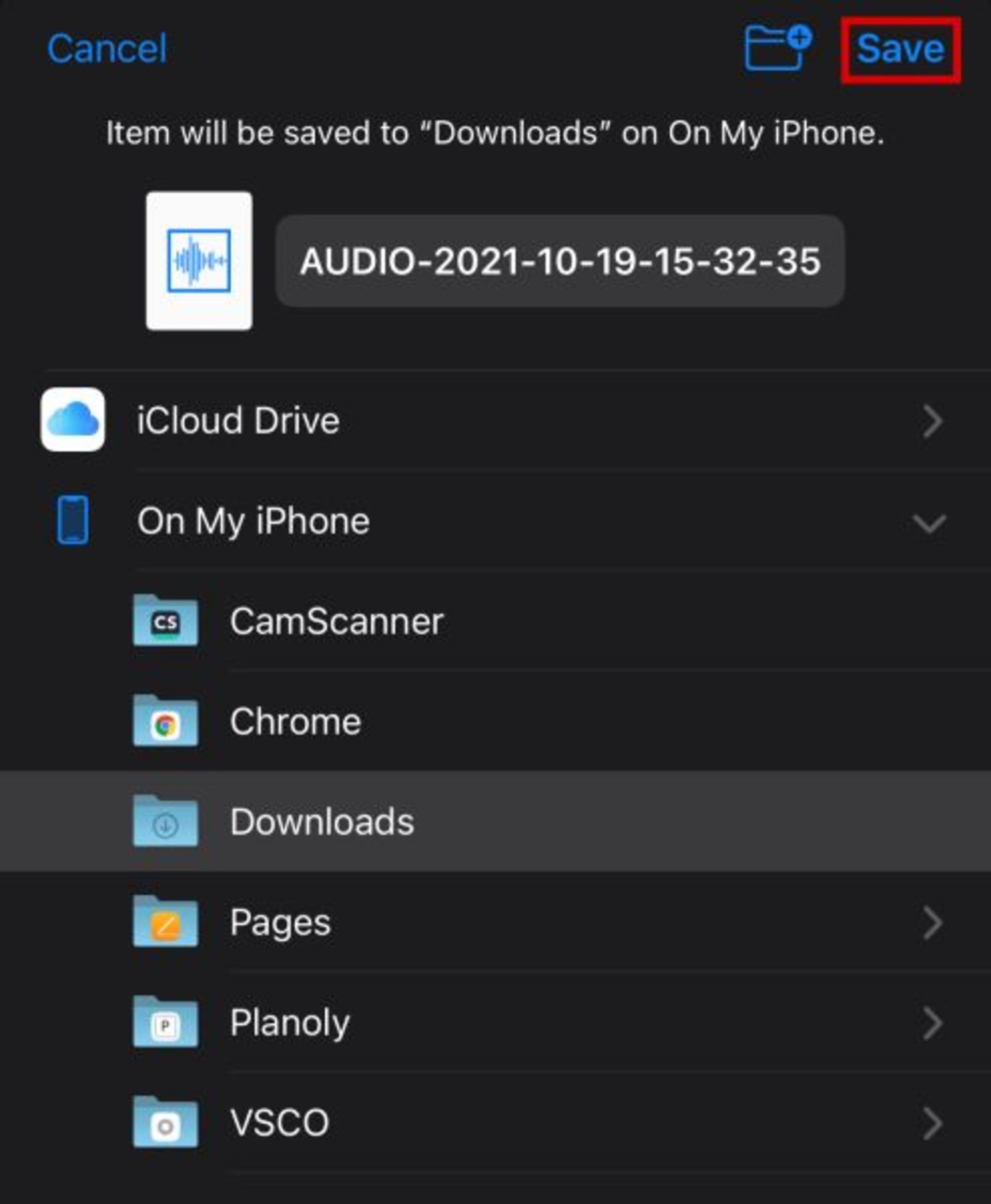 ۲- انتقال ویس و فایل‌های صوتی واتساپ با استفاده از Files